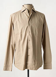 Chemise manches longues coupe cintrée marron BAGUTTA homme