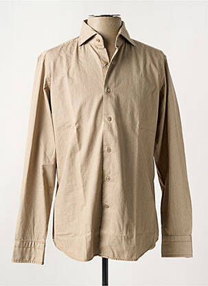 Chemise manches longues coupe cintrée marron BAGUTTA homme