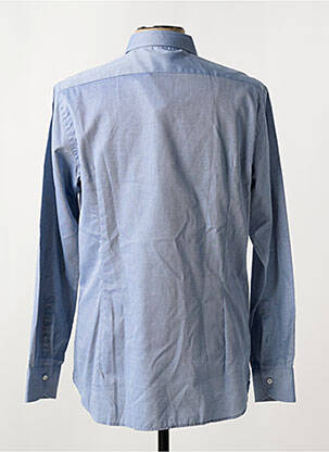 Chemise manches longues coupe cintrée bleu CALIBAN homme