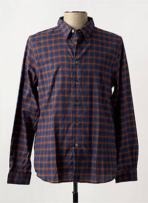 Chemise manches longues imprimé carreaux bleu PAUL SMITH homme