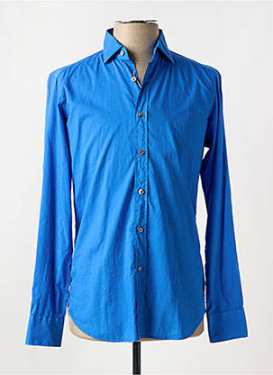 Chemise manches longues bleu BAGUTTA pour homme