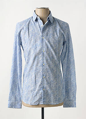 Chemise manches longues bleu OLIVIER STRELLI pour homme