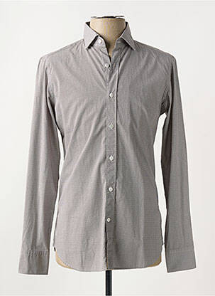 Chemise manches longues gris BAGUTTA pour homme