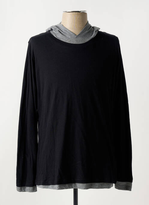 T-shirt coupe cintrée manches longues noir MAJESTIC FILATURES homme