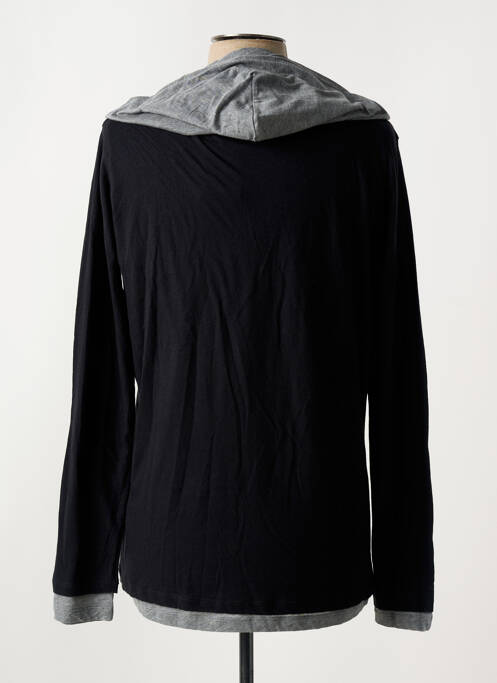 T-shirt coupe cintrée manches longues noir MAJESTIC FILATURES homme
