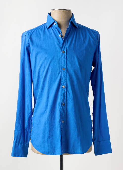 Chemise manches longues coupe cintrée bleu BAGUTTA homme