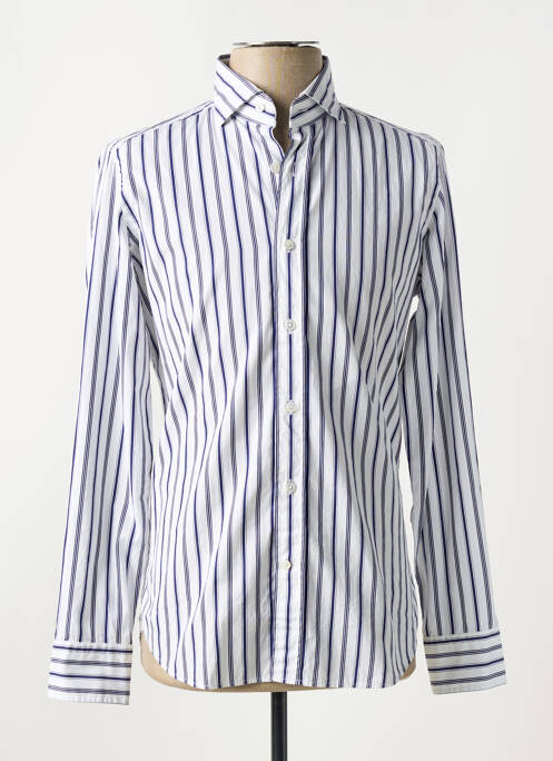 Chemise manches longues imprimé rayures bleu BAGUTTA homme