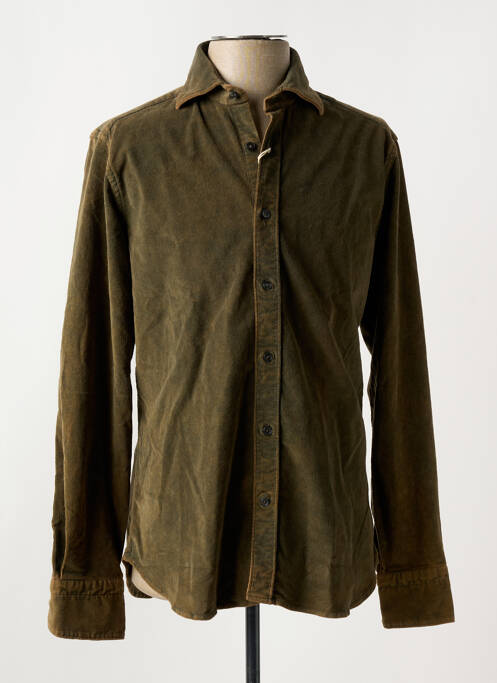 Chemise manches longues coupe droite vert TINTORIA MATTEI 954 homme