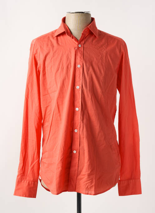 Chemise manches longues coupe cintrée orange BAGUTTA homme