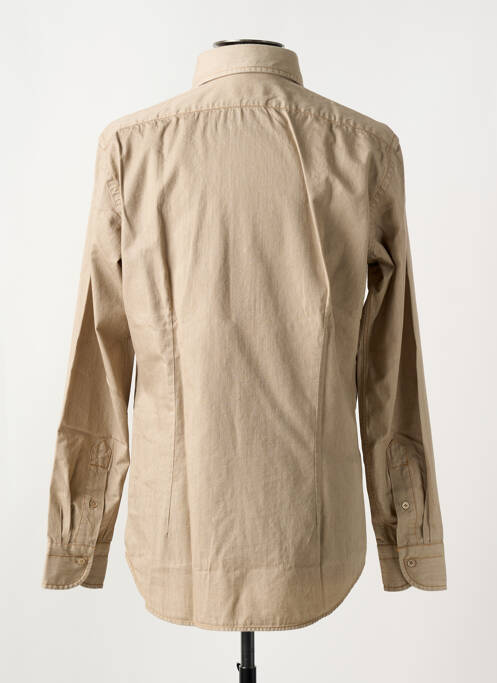 Chemise manches longues coupe cintrée marron BAGUTTA homme