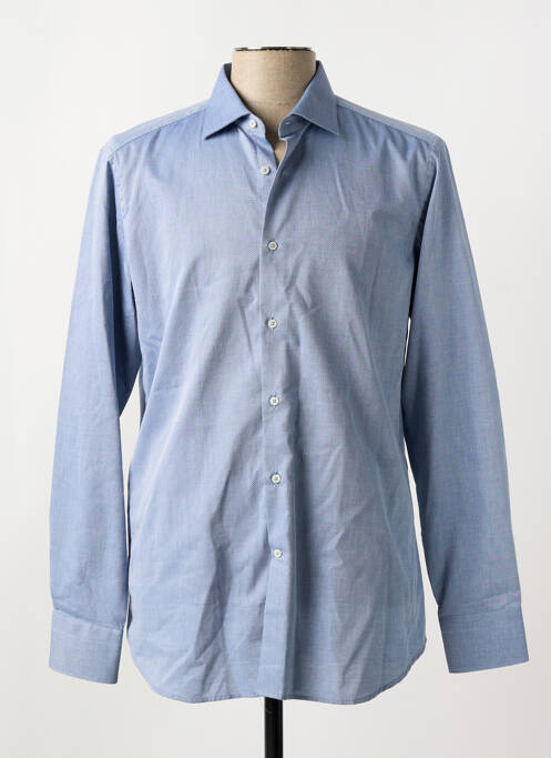 Chemise manches longues coupe cintrée bleu CALIBAN homme