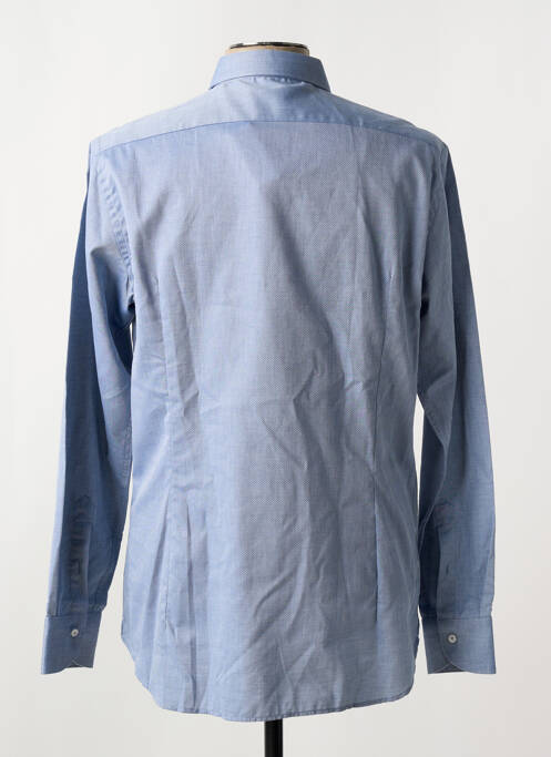Chemise manches longues coupe cintrée bleu CALIBAN homme