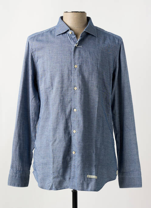 Chemise manches longues fermeture boutonnée sur le devant bleu TINTORIA MATTEI 954 homme