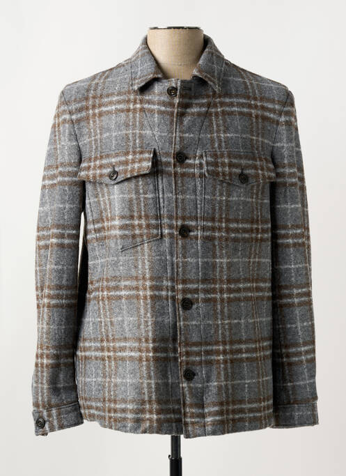 Chemise manches longues coupe cintrée gris L.B.M.1911 homme