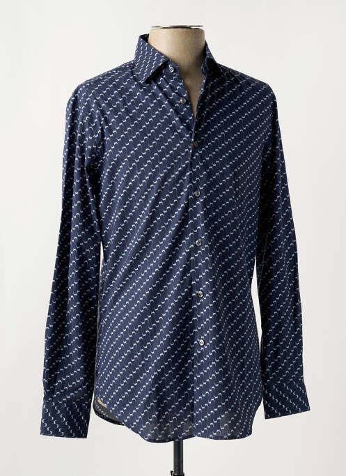 Chemise manches longues bleu PAL ZILERI pour homme