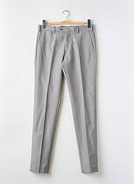 Pantalon chino fermeture zippée sous rabat avec crochet taille normale gris BERWICK homme
