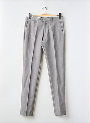 Pantalon chino fermeture zippée sous rabat avec crochet taille normale gris BERWICK homme
