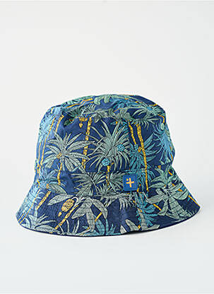 Chapeau imprimé fantaisie bleu ISLANDS CROSS homme