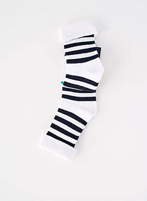 Chaussettes imprimé rayures blanc ELLE EST OU LA MER enfant