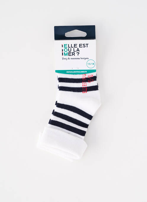 Chaussettes blanc ELLE EST OU LA MER pour enfant