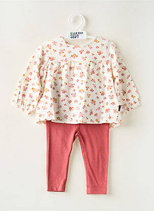 Ensemble pantalon manches longues orange ELLE EST OU LA MER fille