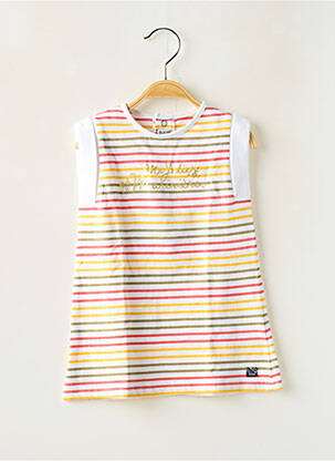 Robe mi-longue manches courtes manches courtes jaune ELLE EST OU LA MER fille