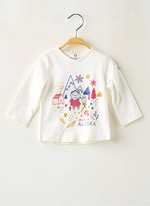 T-shirt coupe cintrée manches longues beige ELLE EST OU LA MER fille
