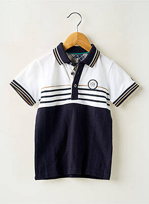 Polo stretch manches courtes bleu ELLE EST OU LA MER garçon