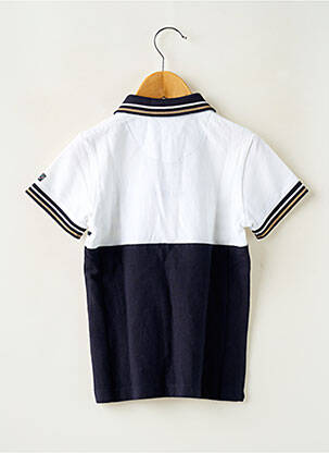 Polo stretch manches courtes bleu ELLE EST OU LA MER garçon