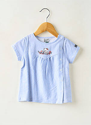Robe mi-longue manches courtes manches courtes bleu ELLE EST OU LA MER fille