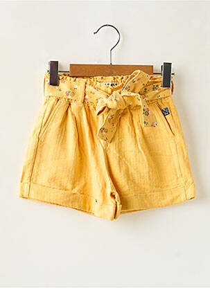 Short poches taille élastique jaune ELLE EST OU LA MER fille