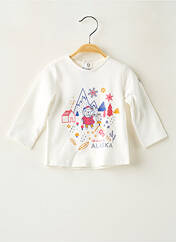 T-shirt beige ELLE EST OU LA MER pour fille seconde vue