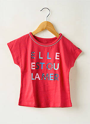 T-shirt rouge ELLE EST OU LA MER pour fille