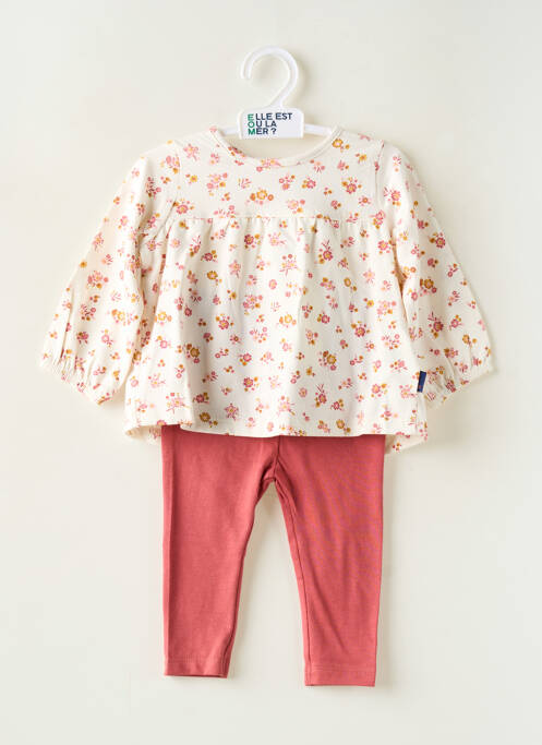 Ensemble pantalon type de haut chemise / blouse orange ELLE EST OU LA MER fille