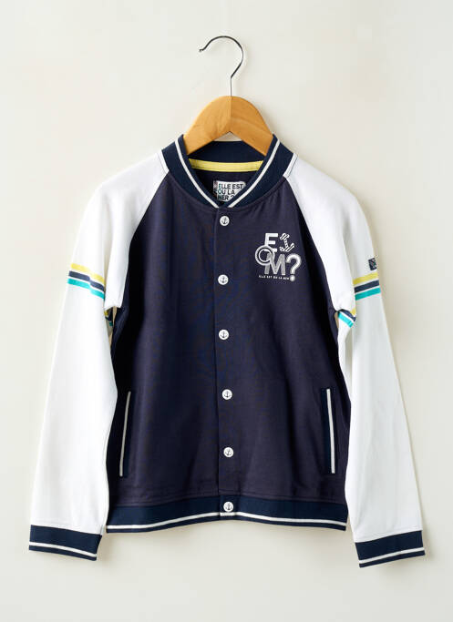 Veste casual fermeture pressionnée bleu ELLE EST OU LA MER garcon