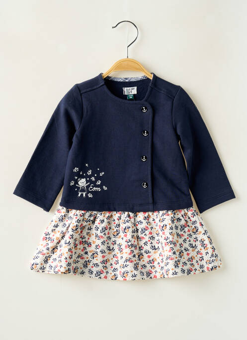 Robe mi-longue bleu ELLE EST OU LA MER pour fille