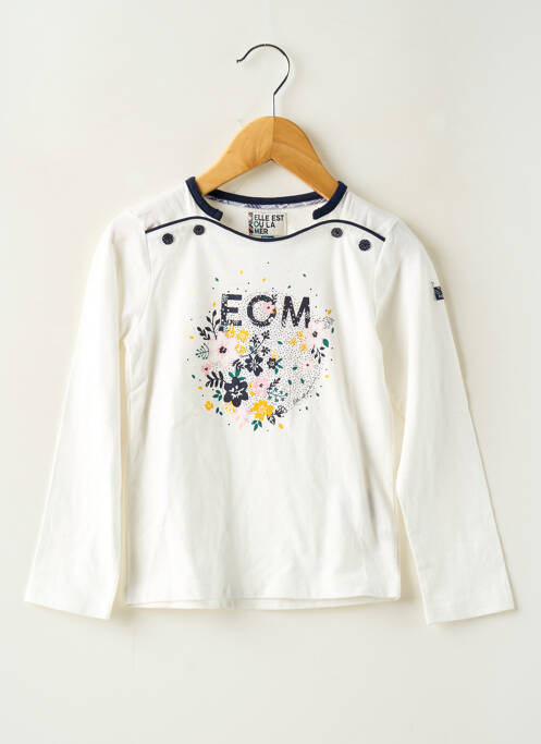 T-shirt beige ELLE EST OU LA MER pour fille