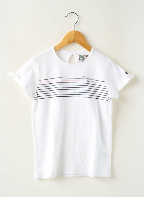 T-shirt blanc ELLE EST OU LA MER pour fille