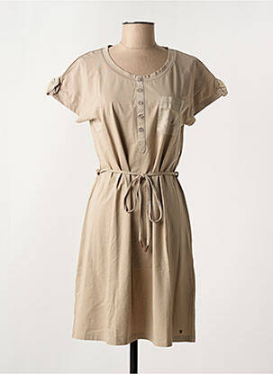 Robe mi-longue manches courtes manches courtes marron LUHTA femme