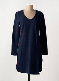 Robe mi-longue manches longues manches longues bleu ELLE EST OU LA MER femme