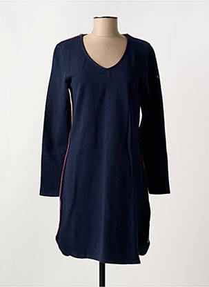 Robe mi-longue manches longues manches longues bleu ELLE EST OU LA MER femme