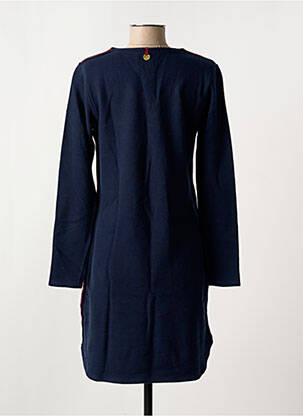 Robe mi-longue manches longues manches longues bleu ELLE EST OU LA MER femme