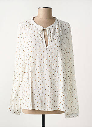 Blouse imprimé fantaisie manches longues beige SUN VALLEY femme