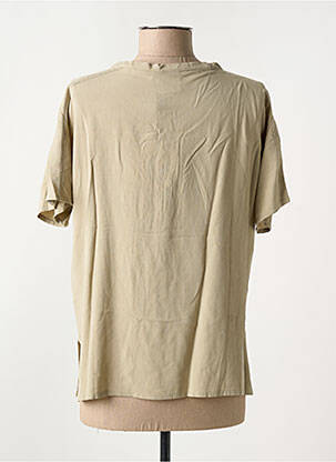 Blouse tissage popeline manches courtes beige LUHTA femme