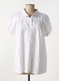 Blouse manches courtes manches courtes blanc ELLE EST OU LA MER femme