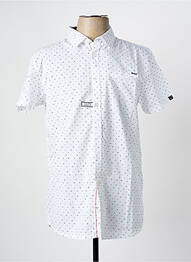 Chemise manches courtes imprimé fantaisie blanc ELLE EST OU LA MER homme