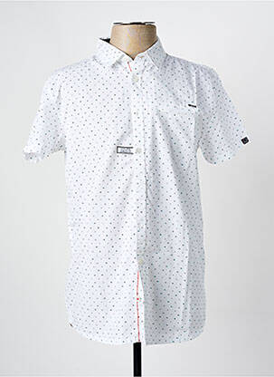 Chemise manches courtes imprimé fantaisie blanc ELLE EST OU LA MER homme