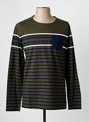 T-shirt coupe cintrée manches longues vert ELLE EST OU LA MER homme