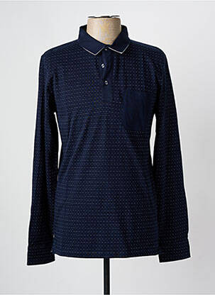 Polo manches longues manches longues bleu ELLE EST OU LA MER homme