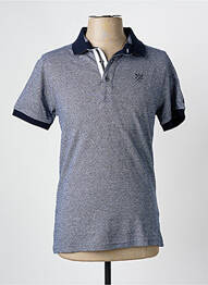 Polo coupe cintrée manches courtes bleu ELLE EST OU LA MER homme